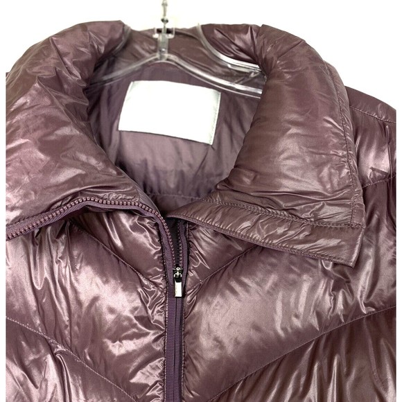 Athleta Lofty Down Puffer Jacket Womens XX Small Metallic Volcanic Mauve - Picture 3 of 13